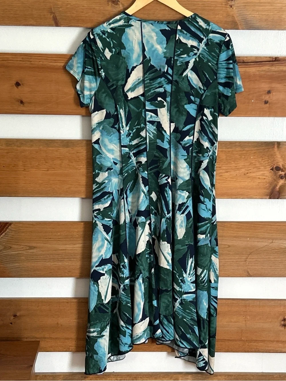 Sami & Jo Short Sleeve Floral Resortware Midi Flowy Fit & Flare Dress Size XL